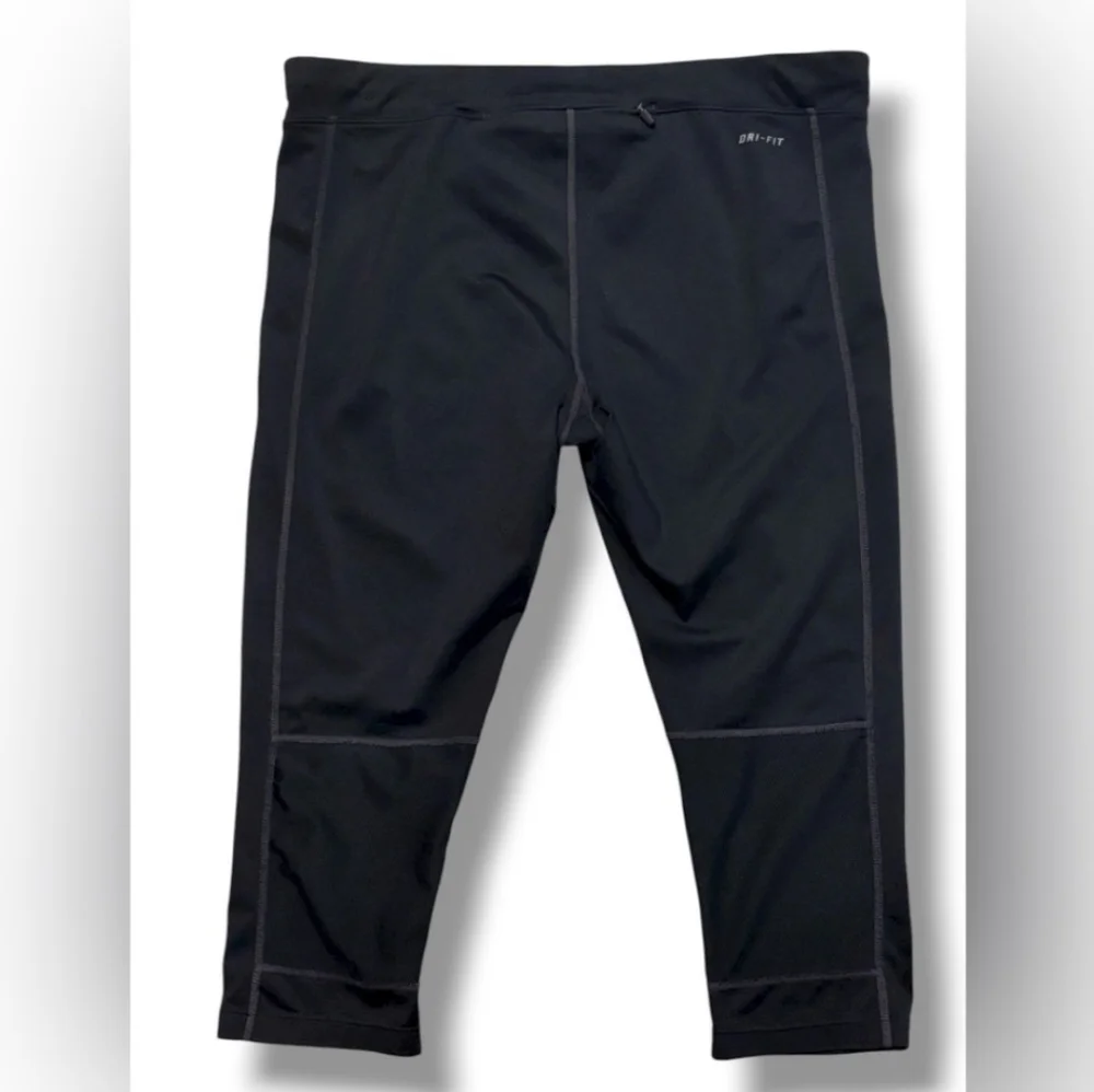 NIKE RUNNING DRI-Fit Black Capri Leggings Size Large